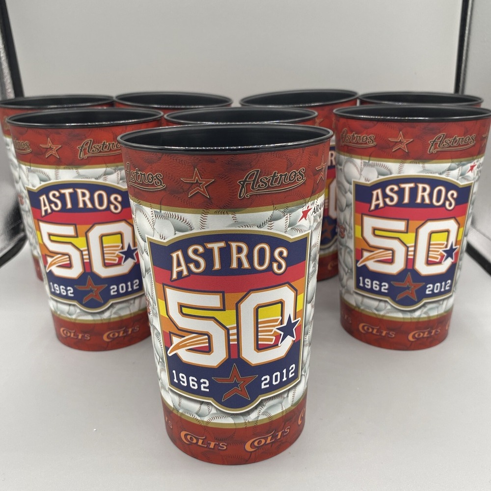 Houston Astros Souvenir Collector Cup 50th anniversary colts 32 oz 2012 Lot of 8